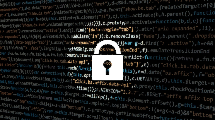 Security symbol on a computer screen