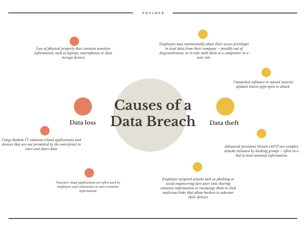 Graphic showing causes of a data breach